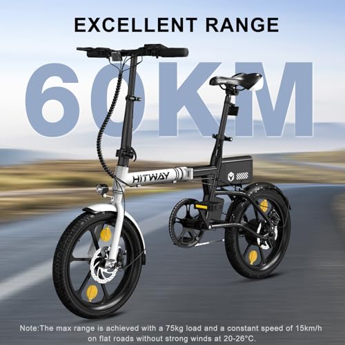 HITWAY Electric Bike,16 inch Folding Electric Bike, City E-Bike with 250W Motor, 25km/h Speed, 216Wh battery Electric bicycles