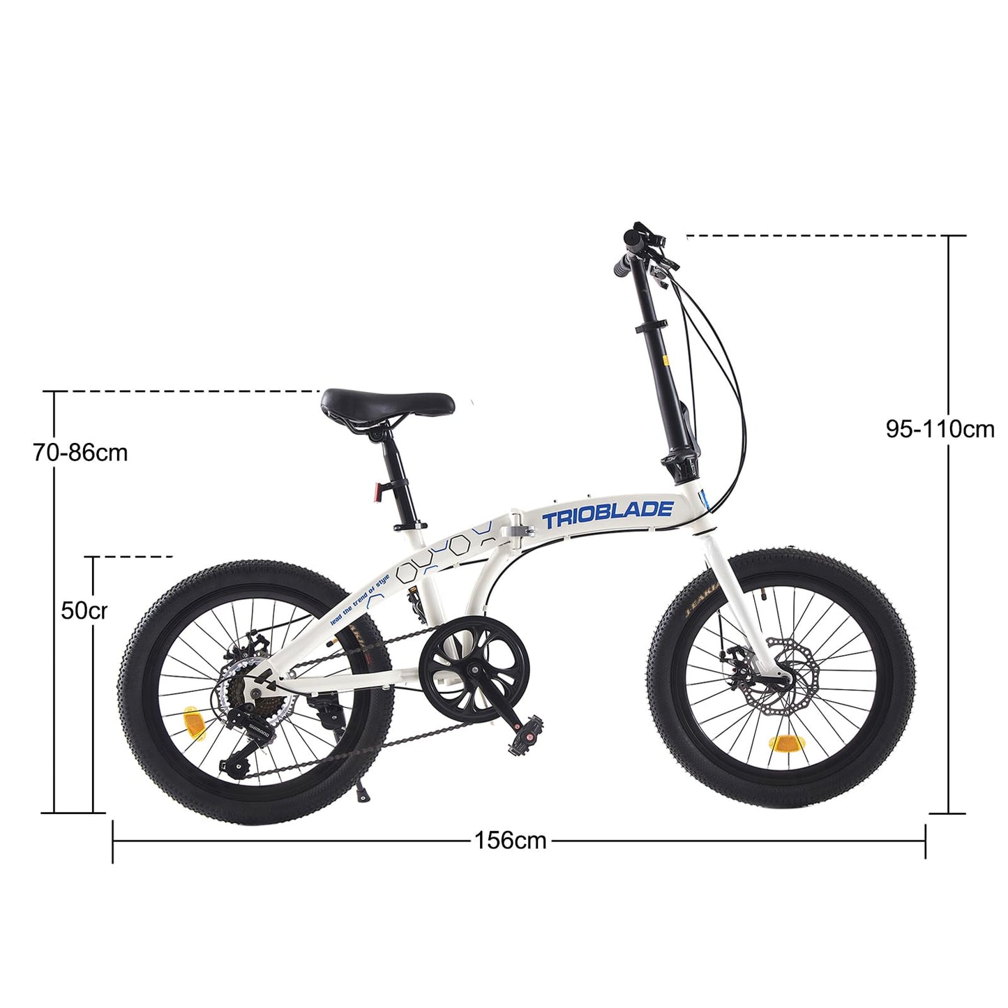 BSTSEL 20 Inch Folding Bike Adult,For Adult Men and Women Teens, Lightweight Aluminium Frame, 7 Speed Shimano Drivetrain, Foldable Bike With Disc Brake, Adult Bike Foldable Bicycle (White)