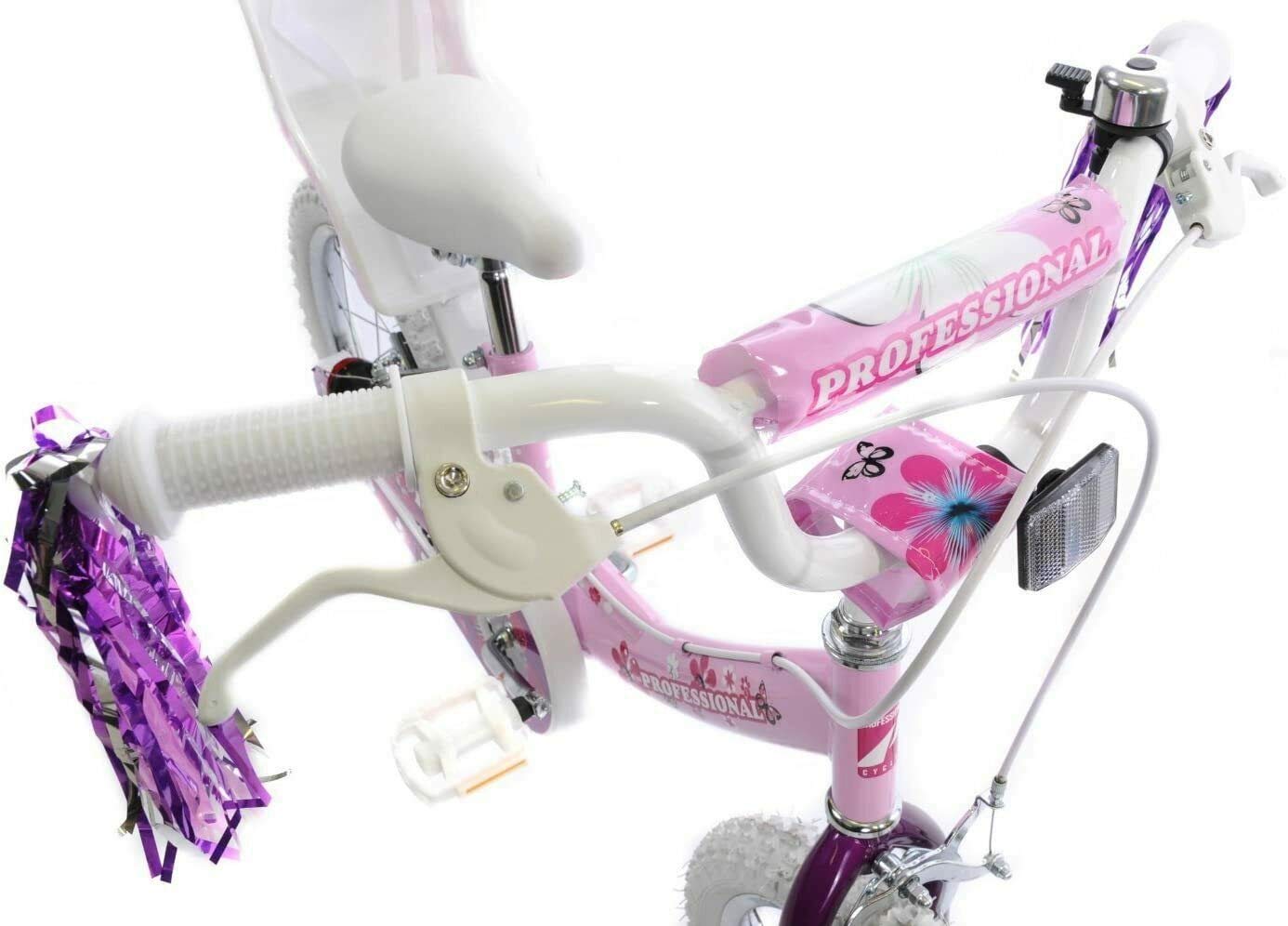 Professional Izzie 20" Wheel Girls Bike Pretty Pink & White Single Speed Dolly Seat & Tassels Age 7+