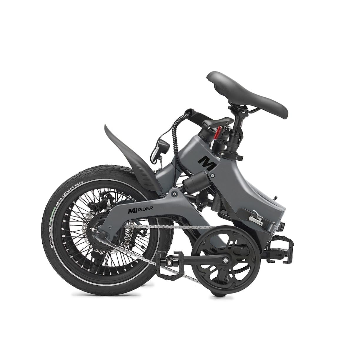 MiRiDER One Folding Electric Bike - Lightweight Magnesium Alloy Foldable eBike with 36V 7Ah Integrated Battery | Thumb Throttle With Pedal Assist | 16" Wheels with Aero Rims (Onyx Grey)