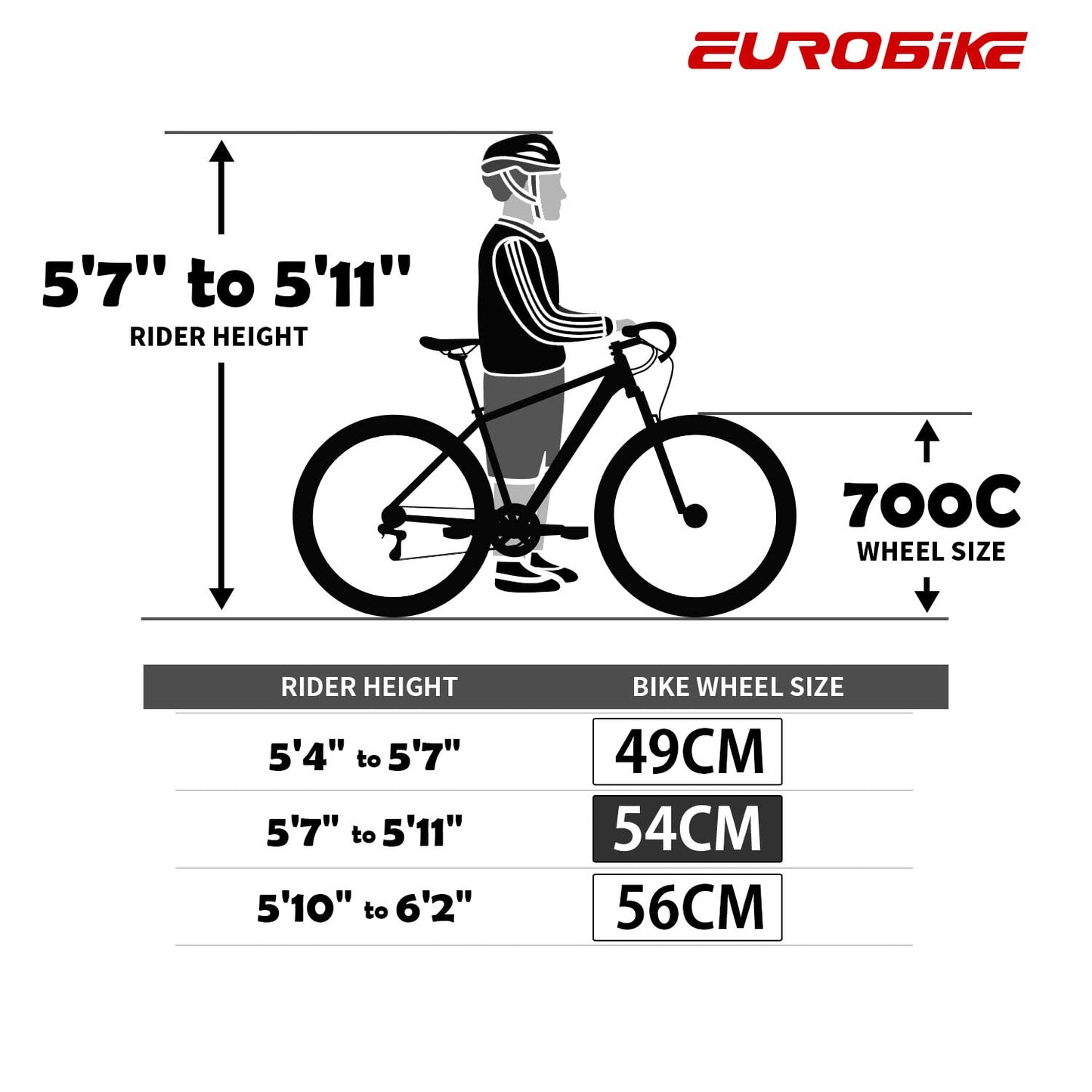 Eurobike Road Bike, XC550 Bike 21Speed Gears Road Bicycle, Dual Disc Brake Bicycle, 54cm 3-Spoke wheel