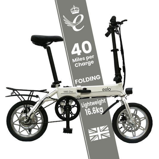 eelo 1885 14" Folding Electric Bike for Adults - Easy to Fold, Carry and Store - UK Designed and Assembled Foldable eBike - Experience the Difference with a Queen's Award Winner