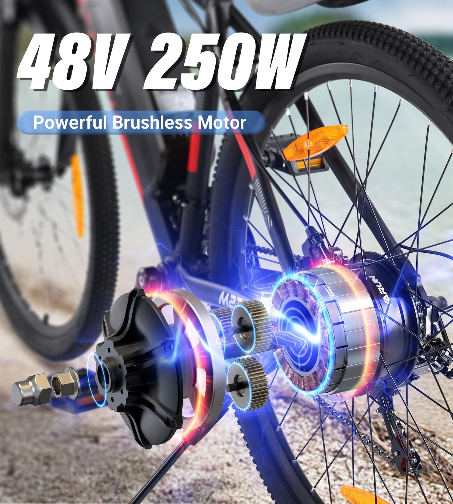 VARUN Electric Bikes for Adults, 27.5" Electric Mountain Bike with 48V 624Wh Battery, 55NM 250W Motor, LCD Display, 5 PAS, Electric Bike 21 Speed Gear, Mileage up to 100KM